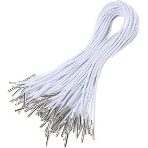 50pcs starbed scords 11 "سلسلة مستديرة تمتد مع نهايات معدنية لقناع صنع الكتب صياغة ملزمة والمزيد (أبيض)