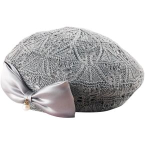 Women's Fur Beret for Ladies Wool French Beret Solid Color Beanie Cap Hat with Netting in Kuwait