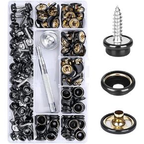 CENOZ 150 PCS Canvas Snap Kit Tool, Metal Screws Snaps Marine Grade 3/8" Socket Stainless Steel Boat Canvas Snaps with 2 PCS Setting Tool for Boat Cover Furniture (150 PCS)