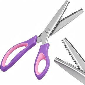 Pinking Shears， Zig Zag Scissors for Fabric，Pinking Shears for Fabric Cutting,Professional Handheld Dressmaking