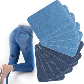 Iron on Patches for Clothing Repair, Fabric Sewing Repair Patches, Classic Repair Decorating for Jeans, Shirts, Clothes, Pants,Size 3.7"x4.92" (9.5 cm x 12.5 cm) (Blue and Light Blue)