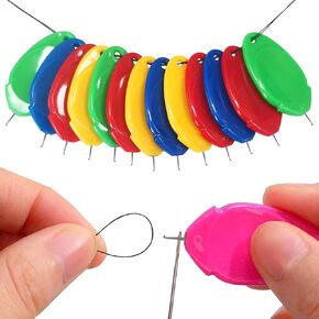 Threaders Needle ، أداة Toovren Needle Threader ، مؤشرات الإبرة لخياطة اليد مع مربع واضح ، Threadle Simple Threader رائع لأعمال الإبرة ، آلة الخياطة ، التطريز ، الغرزة المتقاطعة ، 5 ألوان عشوائية