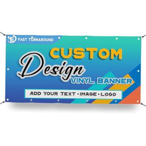 Custom Banners | Personalized Vinyl Signs for Business, Birthdays, Weddings, Events, Outdoor & Indoor Use | Customizable Happy Birthday, Graduation, Christmas & Party Decorations | Create Your Own Banner
