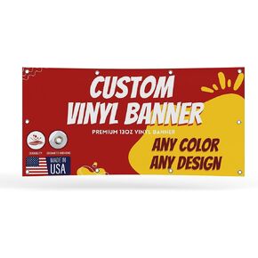Personalized Custom Vinyl Banner Printing Indoor or Outdoor use Printed Business Event Birthday Party Large Custom Vinyl Banner for Party Decoration