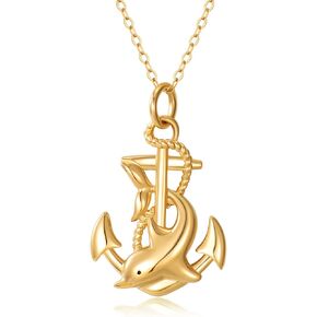 Aihpos 14K Solid Gold Compass Turtle Necklace - Dainty Compass Necklace Yellow Gold Sea Turtle Compass Pendant Necklace in Kuwait