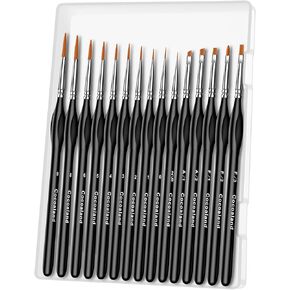 فرش الطلاء الصغيرة 10pcs مع مقابض ثلاثية - للاكريليك ، الألوان المائية ، الحرف ، النماذج
