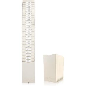 Time Cards Rack Time Card Holder with 25 Adjustable Pockets, Durable Plastic Wall Mounted Cards Holder, for Employee Time Clock Punch Machine,Gray