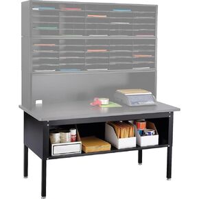 Island Oasis Sort Mail Station Sorting Table, Black, 36" L x 70" W x 30" H - Organizing Table, File Sorting Desk, Mail sorter, Mail Organizer, Table for File Sorting