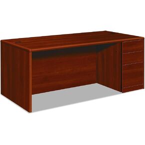 HON 10787RCO Full Right Pedestal Single Desk, 72" by 36" by 29-1/2", Cognac