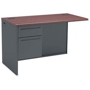 Hon-38000 Series Flush Return, Left, 48W X 24D X 29-1/2H, Charcoal/Mahogany