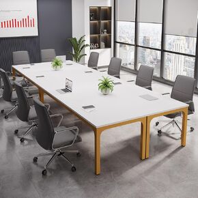 Tribesigns 6.5ft Conference Room Table, 78.74" W x 27.56" D Large Office Meeting Table, Modern Seminar Desk for Boardroom (1, Black)