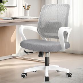 NEO CHAIR Office Desk Ergonomic Mesh Computer Chair with Lumbar Support Adjustable Height Swivel Rolling Wheels Comfy Mid Back Task Chair for Home Bedroom Vanity Study (Black)