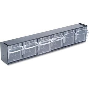 Deflecto 20604Opu Six-bin tilt-Tilt Bin Sortory ، 23-5/8w x 3-5/8d x 4-1/2H ، Black