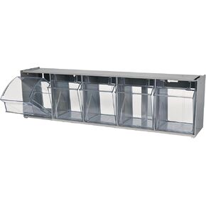 Deflecto Five-bin نظام تخزين BIN الأفقي ، 23-5/8W × 5-1/4D x 6-1/2H ، رمادي (20509B1PK)