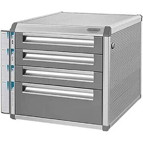 File Storage Cabinet File Cabinet Drawer Organizer Multi-Layer Strong Collision Resistance Lockable Aluminum Alloy Confidential Storage Aluminum Alloy MDF File Box