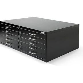 AdirOffice Flat File Cabinet - Heavy Duty 5-Drawer Blueprint Sheets Storage, 41" x 53" Great for Documents Sized 36" x 48", Ideal for Artists, Art Files, Engineers, Architects, Offices - Black