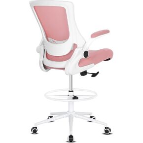 Misolant Drafting Chair, Tall Office Chair for Standing Desk, High Office Chair with Adjustable Lumbar Support and Footrest Ring, Standing Desk Chairs Adjustable Height