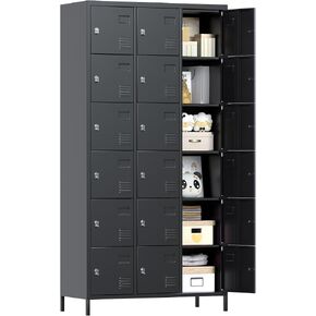 METAN Metal Locker with Padlock and Keys for School Office Gym Bedroom, 9 Doors Black Steel Storage Locker Cabinet for Employees Industrial Storage,Assembly Required