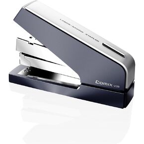 Comix Desk Stapler, 40 Sheet Capacity, Quick-Change Pop-Up Stapler Track, for Office & Classroom, Blue&Gray