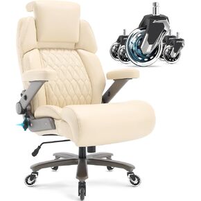 كرسي مكتبي كبير وطويل 700 رطل - مسند رأس قابل للضبط ودعم قطني ، ذراعي ثلاثية الأبعاد ، عجلات كبيرة وقاعدة معدنية شديدة التحمل ، كرسي مكتب كمبيوتر كبير في الظهر ، مقعد عريض مبطنة سميكة in Kuwait