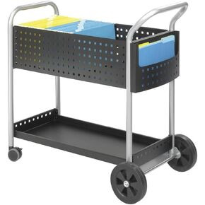 Safco 32"W Scoot Mail Cart - Black