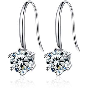 Moissanite Stud Earrings 925 Sterling Silver Women's Stud Earrings, 1-3ct DE Color Suitable for Sensitive Ears Hypoallergenic Christmas Gift in Saudi Arabia