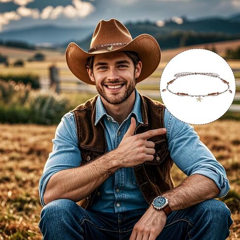 phnydreg 8PCS Cowboy Hat Bands Ethnic Western Hat Bands for Cowboy Hats Beaded Hat Bands for Women Cowgirl Men in Kuwait