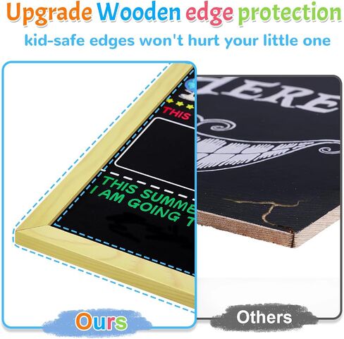 First and Last Day of School Sign with 6 Colorful Liquid Chalk Markers Pack - 14"x11"Double-Sided Back to School Signs for Kids - Reusable Wooden 1st Day of Preschool/Kindergarten Photo Props in Kuwait