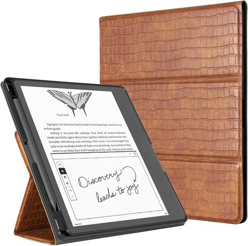 حافظة CoBak Stand لجهاز Kindle Scribe - غطاء جلدي فاخر مع حامل أقلام، وخاصية النوم/الاستيقاظ التلقائي، وميزة الوقوف - متوافقة مع جهاز Kindle Scribe مقاس 10.2 بوصة (إصدار 2022) in Saudi Arabia