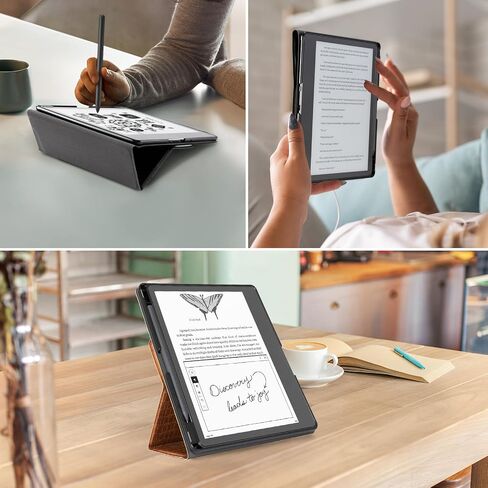 حافظة CoBak Stand لجهاز Kindle Scribe - غطاء جلدي فاخر مع حامل أقلام، وخاصية النوم/الاستيقاظ التلقائي، وميزة الوقوف - متوافقة مع جهاز Kindle Scribe مقاس 10.2 بوصة (إصدار 2022) in Saudi Arabia