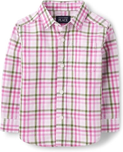 The Children's Place boys Dad And Me Poplin Button Up Long Sleeve Shirt in Saudi Arabia