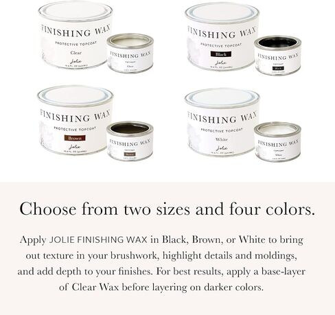 Jolie Finish Wax - طلاء المعطف العلوي الواقي - استخدم على الأثاث الداخلي والخزائن والجدران والديكور المنزلي - خالي من الرائحة ، غير خطير - بني - 120 مل in Saudi Arabia