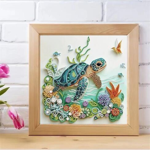 ZQEATRY Sea Turtle Animal Special Shape Diamond Art Kits for Adults,5D Diamond Painting Kits for Beginner,DIY Diamond Crystal Rhinestones Painting Kits for Home Wall Decor Gift 11.8 X 11.8inch in Saudi Arabia
