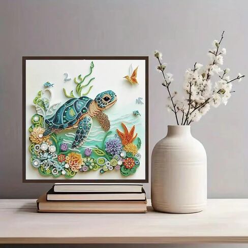 ZQEATRY Sea Turtle Animal Special Shape Diamond Art Kits for Adults,5D Diamond Painting Kits for Beginner,DIY Diamond Crystal Rhinestones Painting Kits for Home Wall Decor Gift 11.8 X 11.8inch in Saudi Arabia
