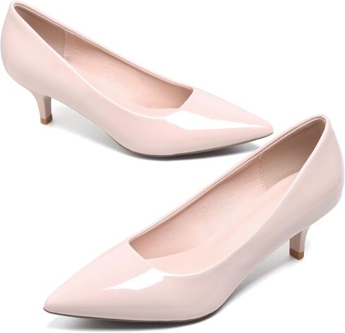 Women's Low Kitten Heel Pumps Classic Fashion Dress Pumps Simple Heeled Shoes for Office Work in Kuwait