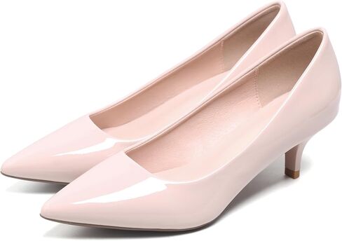 Women's Low Kitten Heel Pumps Classic Fashion Dress Pumps Simple Heeled Shoes for Office Work in Kuwait