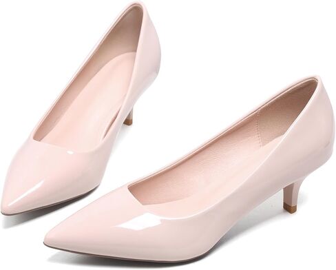 Women's Low Kitten Heel Pumps Classic Fashion Dress Pumps Simple Heeled Shoes for Office Work in Kuwait
