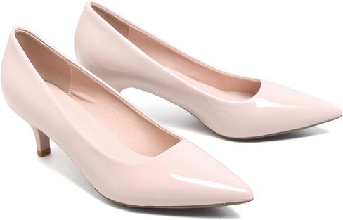 Women's Low Kitten Heel Pumps Classic Fashion Dress Pumps Simple Heeled Shoes for Office Work in Kuwait