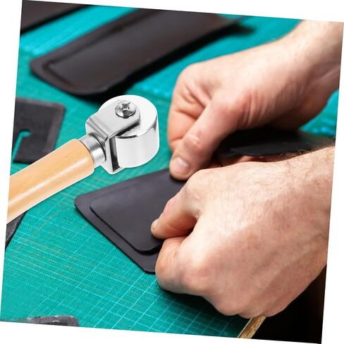 Gadpiparty Seam Roller Leather Tool مقبض خشبي للضغط واللحف للبناء لصياغة الأسطوانة الجلدية in Kuwait