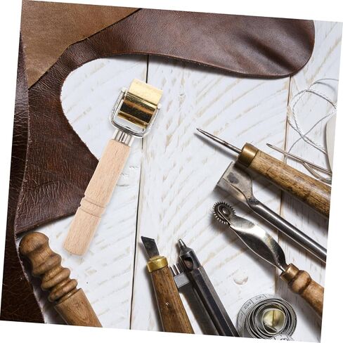 OHPHCALL Leather Roller Pressing Tool Metal Roller Wooden Handle Craft Seaming Aid in Kuwait