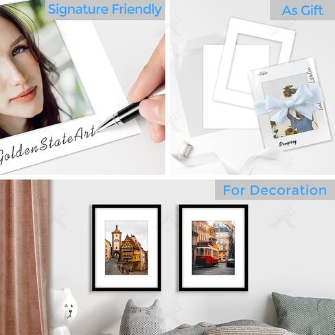 Golden State Art, Acid Free, Pack of 25, 11x14 White Picture Mats Mattes with White Core Bevel Cut for 8x10 Photo + Backing + Bags in Saudi Arabia