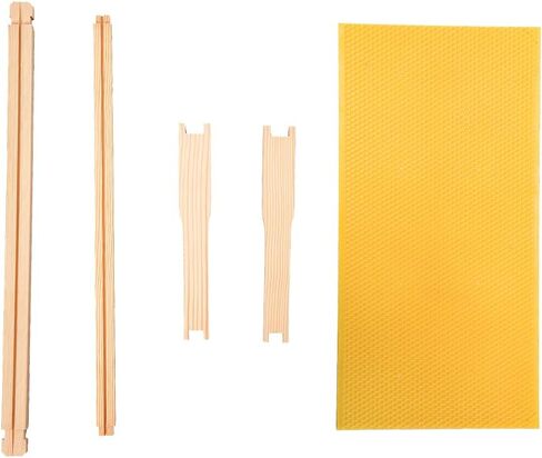 MayBee 20 Pack Honey Bee Frames with 100% Beeswax Coated Food Grade Foundation Sheets, Complete Unassembled Deep Beehive Frames and Foundations in Kuwait