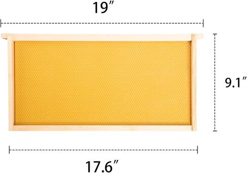 MayBee 20 Pack Honey Bee Frames with 100% Beeswax Coated Food Grade Foundation Sheets, Complete Unassembled Deep Beehive Frames and Foundations in Kuwait