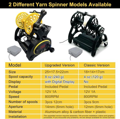Electric Yarn Spinner Kit with Foot Controller & 3 Bobbins, Small Yarn Winder with Forward & Reverse in Saudi Arabia