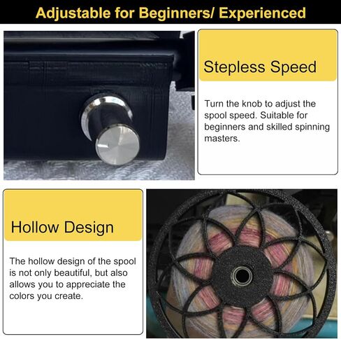 Electric Yarn Spinner Kit with Foot Controller & 3 Bobbins, Small Yarn Winder with Forward & Reverse in Saudi Arabia