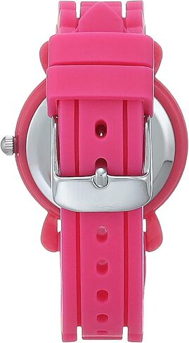 Disney Valentine s Kids' Plastic Time Teacher Analog Quartz Silicone Strap Watch, Pink in Saudi Arabia