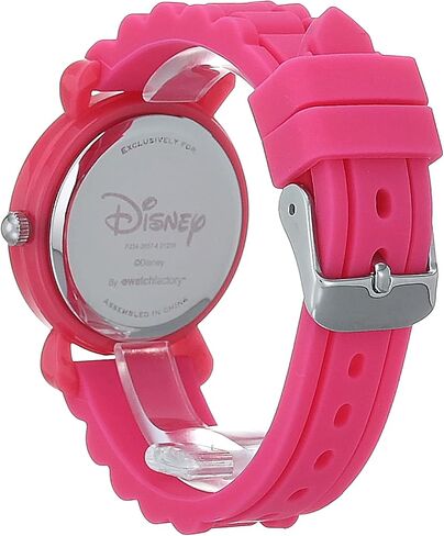Disney Valentine s Kids' Plastic Time Teacher Analog Quartz Silicone Strap Watch, Pink in Saudi Arabia