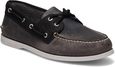Sperry Men's Authentic Original 2-Eye Boat Shoe, DK Grey/Black, 10.5 in Saudi Arabia