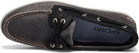 Sperry Men's Authentic Original 2-Eye Boat Shoe, DK Grey/Black, 10.5 in Saudi Arabia
