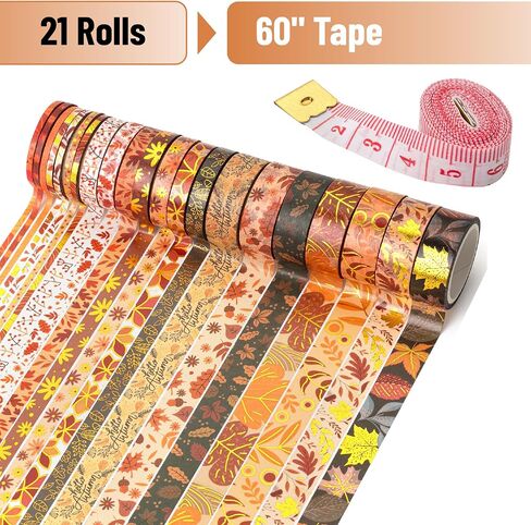 Mr. Pen- Washi Tape Set, 21 Rolls, Assorted Sizes, Floral Design, Washi Tape for Journaling in Saudi Arabia